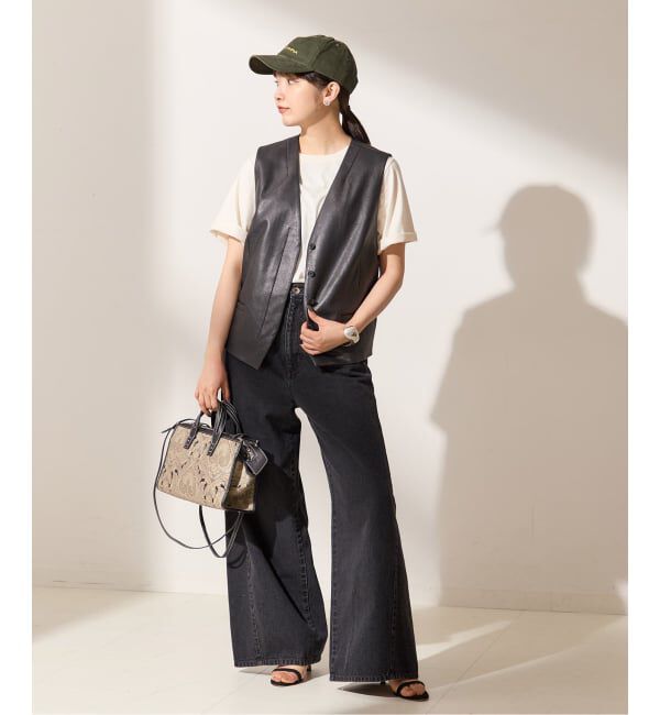 journal standard L'essage「【金子綾さん着用】シンセティックレザーベスト」|ダウンベスト・ベスト|