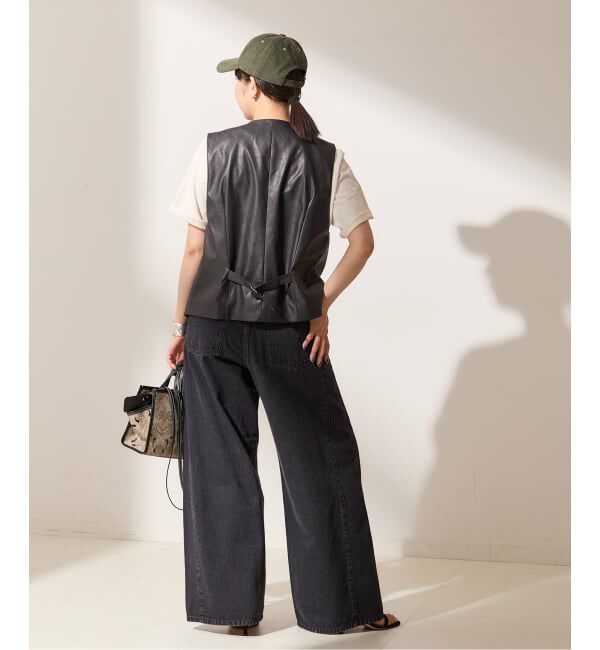 journal standard L'essage「【金子綾さん着用】シンセティックレザーベスト」|ダウンベスト・ベスト|