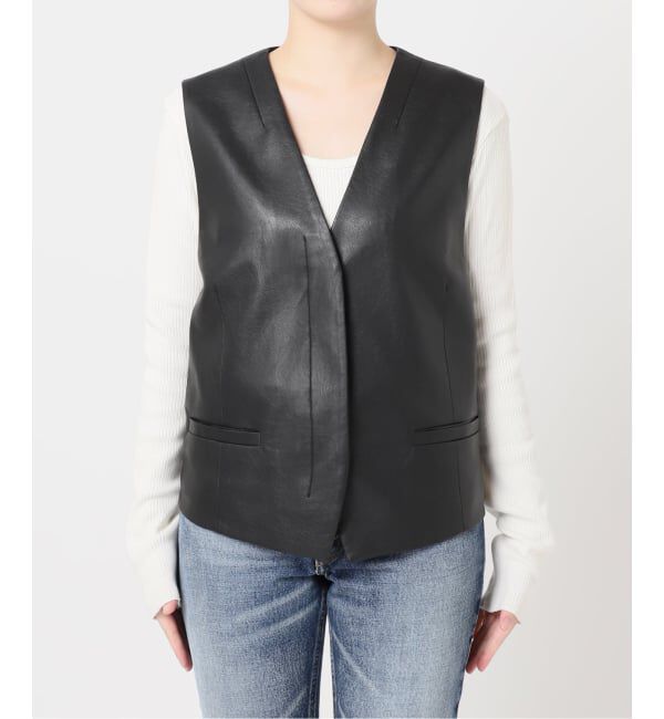 journal standard L'essage「【金子綾さん着用】シンセティックレザーベスト」|ダウンベスト・ベスト|