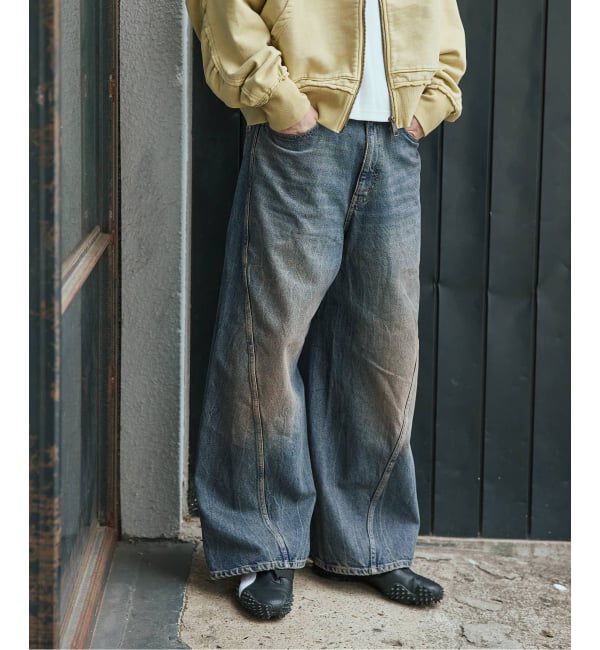 JOURNAL STANDARD「3Dキャノン 5ポケット デニムパンツ」|デニム|ネイビー B