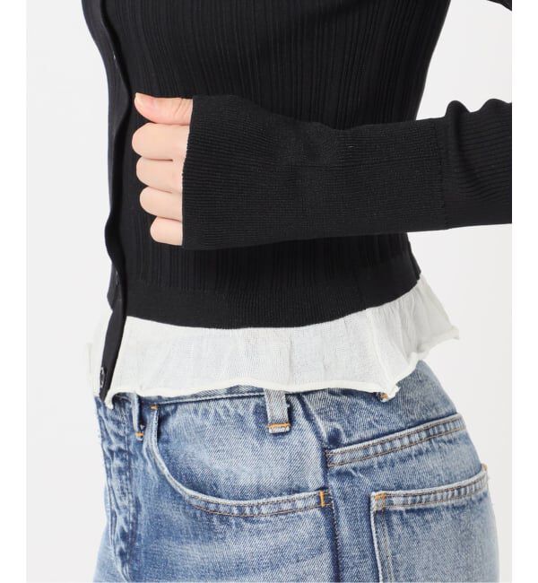 journal standard L'essage「【JANE SMITH】16G RIB HOOD CARDIGAN：ニットカーディガン」|カーディガン|