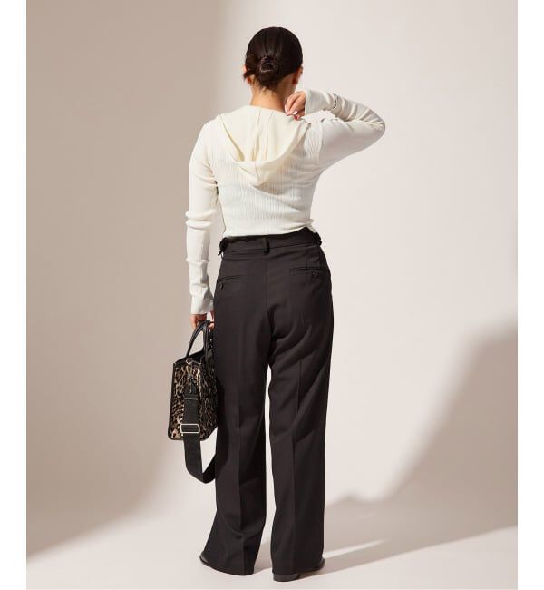 journal standard L'essage「【JANE SMITH】16G RIB HOOD CARDIGAN：ニットカーディガン」|カーディガン|