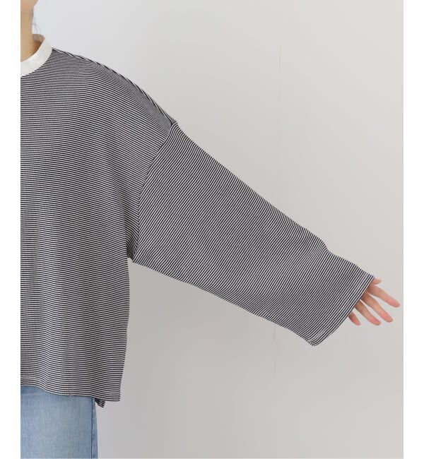 journal standard luxe「テレコボーダー ヘンリーネックプルオーバー」|Tシャツ・カットソー|