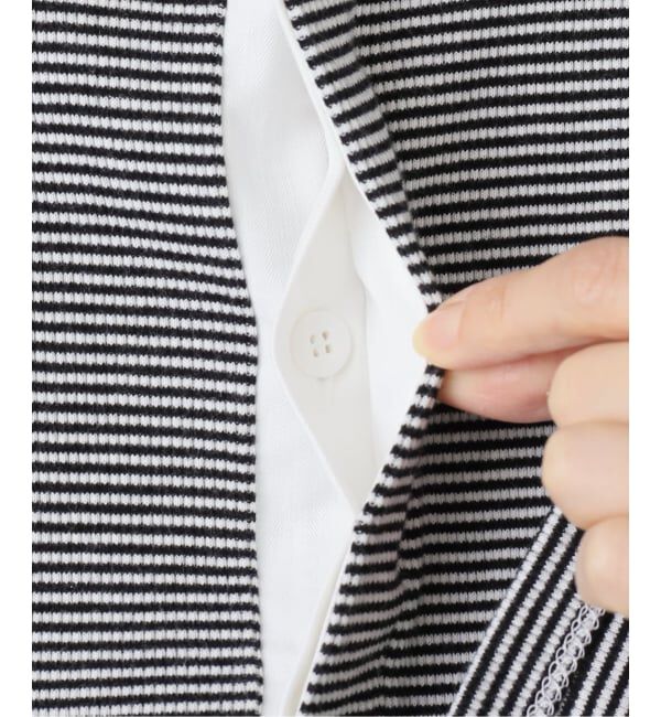 journal standard luxe「テレコボーダー ヘンリーネックプルオーバー」|Tシャツ・カットソー|