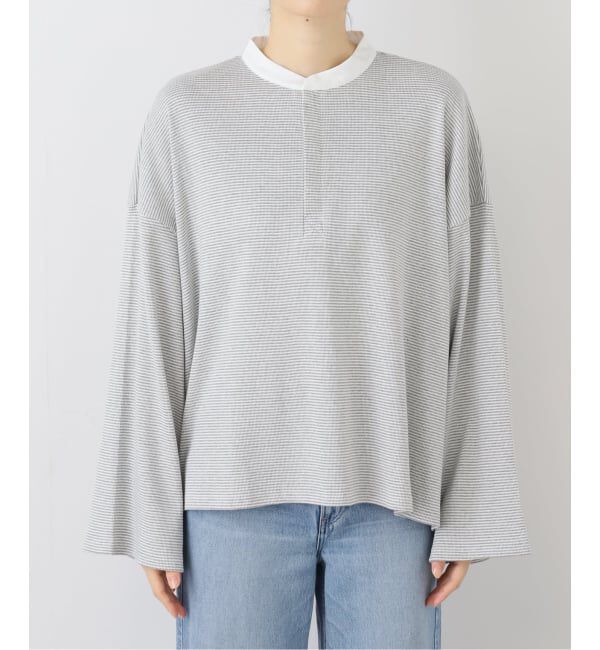 journal standard luxe「テレコボーダー ヘンリーネックプルオーバー」|Tシャツ・カットソー|