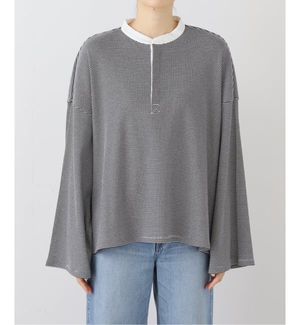 journal standard luxe「テレコボーダー ヘンリーネックプルオーバー」|Tシャツ・カットソー|