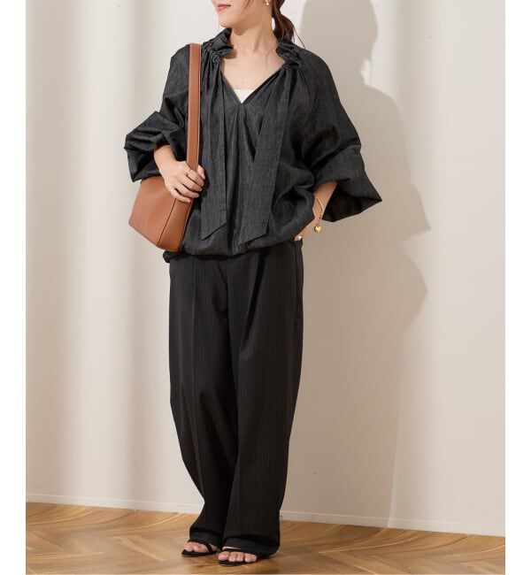 journal standard L'essage「5OZ デニム リボンブラウス 2」|シャツ・ブラウス|