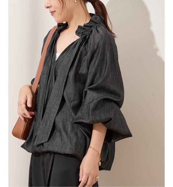 journal standard L'essage「5OZ デニム リボンブラウス 2」|シャツ・ブラウス|