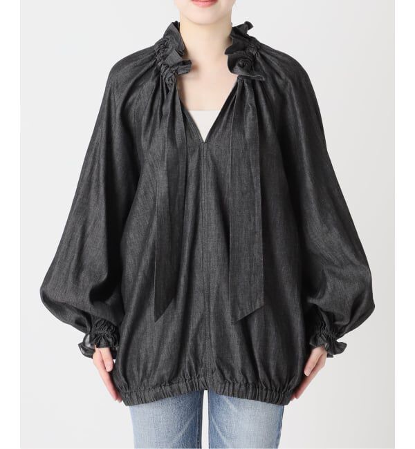 journal standard L'essage「5OZ デニム リボンブラウス 2」|シャツ・ブラウス|