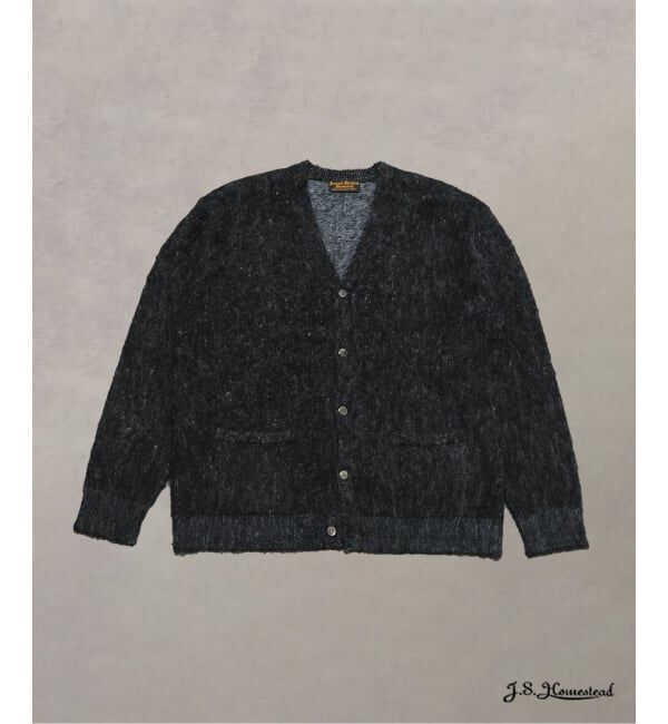 J.S.Homestead「J.S.Homestead / アルパカ 混 ヘザー カーディガン」|カーディガン|ブラック A