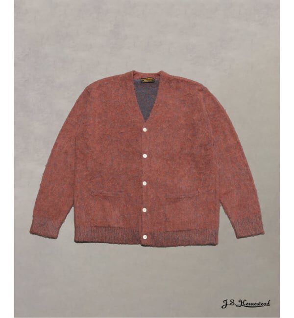 J.S.Homestead「J.S.Homestead / アルパカ 混 ヘザー カーディガン」|カーディガン|ピンク