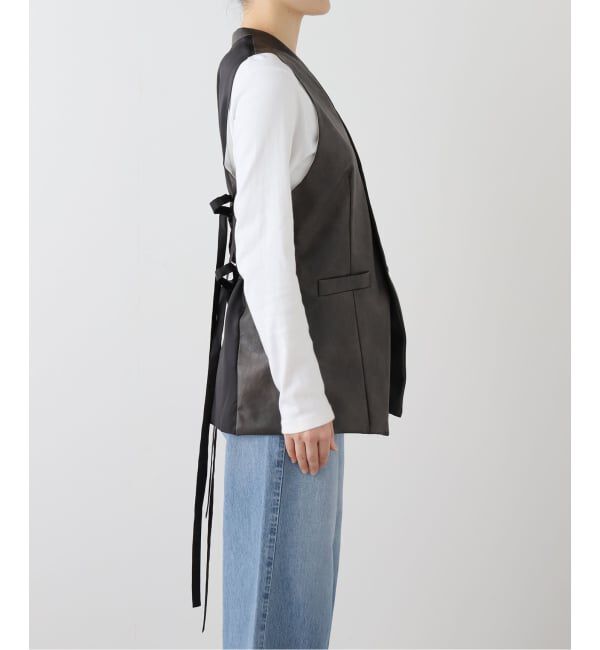 JOURNAL STANDARD「【MIOSMOKEY】 FAUX LEATHER BACK BOW GILLET」|その他|
