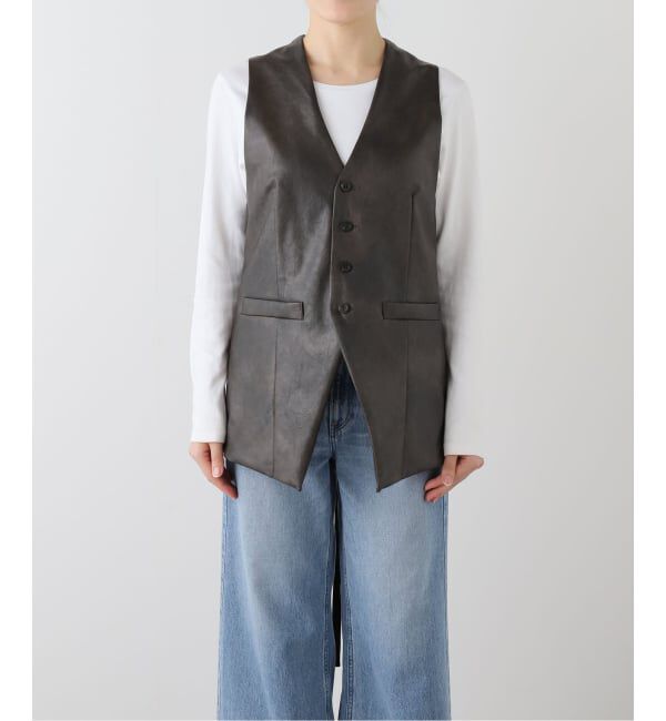 JOURNAL STANDARD「【MIOSMOKEY】 FAUX LEATHER BACK BOW GILLET」|その他|