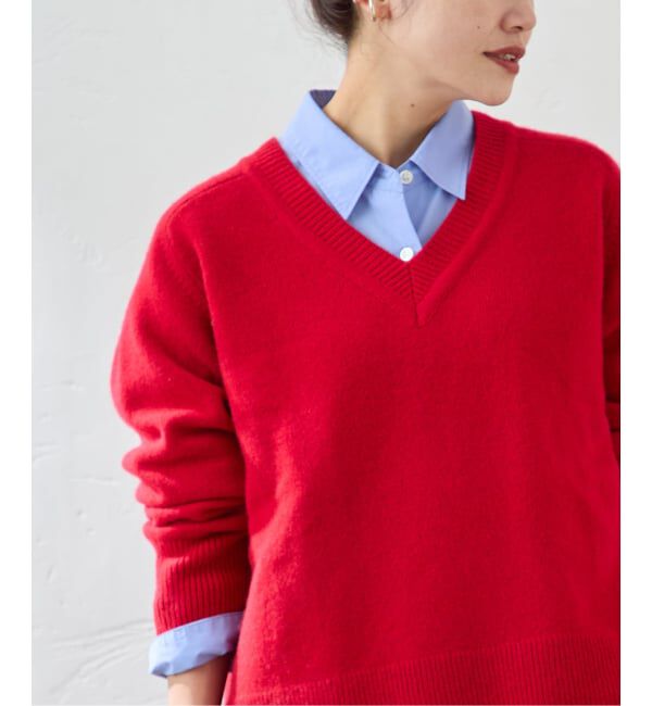 JOURNAL STANDARD「MUSIC Vネックプルオーバー」|ニット・セーター|レッド