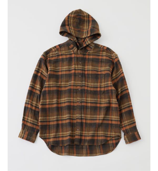 JOURNAL STANDARD「ts(s) / ティーエスエス Laid Back Plaid Hooded SH」|シャツ・ブラウス|ブラウン