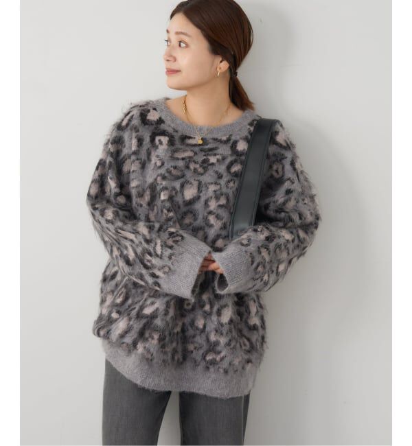 JOURNAL STANDARD「レオパードシャギーニット」|ニット・セーター|グレー