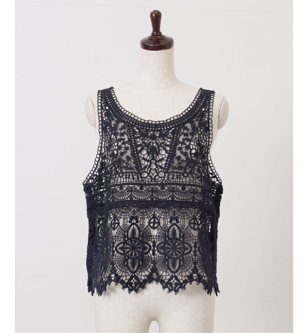 journal standard luxe「《追加予約》レースMIXノースリーブブラウス（010/040）」|シャツ・ブラウス|