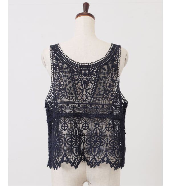 journal standard luxe「《追加予約》レースMIXノースリーブブラウス（010/040）」|シャツ・ブラウス|