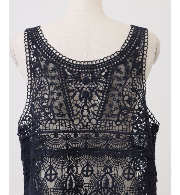 journal standard luxe「《追加予約》レースMIXノースリーブブラウス（010/040）」|シャツ・ブラウス|