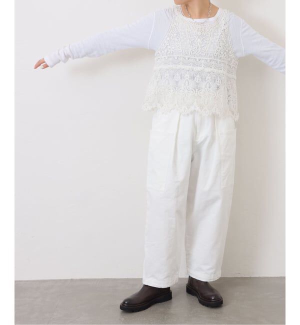 journal standard luxe「《追加予約》レースMIXノースリーブブラウス（010/040）」|シャツ・ブラウス|