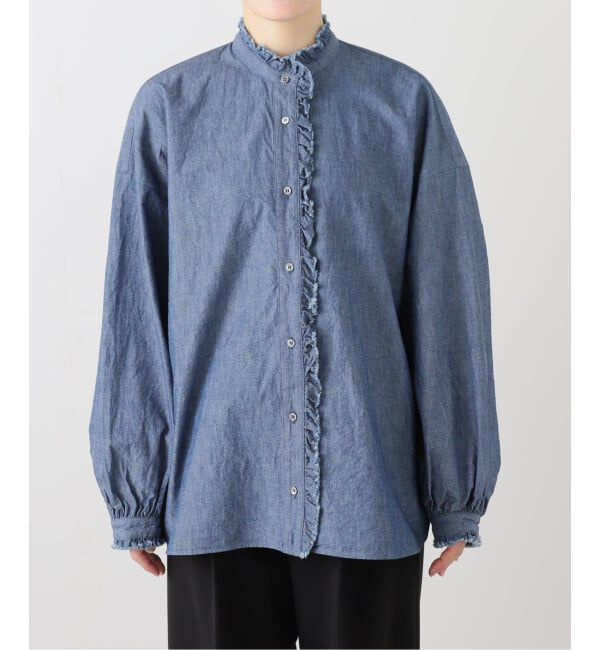 journal standard luxe「BLUEフリルブラウス」|シャツ・ブラウス|