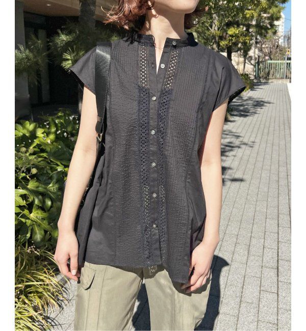 Spick and Span「≪追加≫ケミカルレーススタンドカラーブラウス」|シャツ・ブラウス|