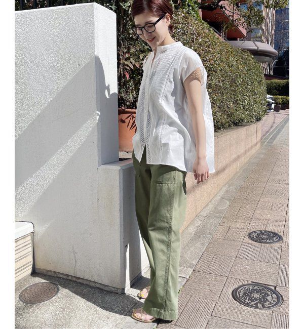 Spick and Span「≪追加≫ケミカルレーススタンドカラーブラウス」|シャツ・ブラウス|