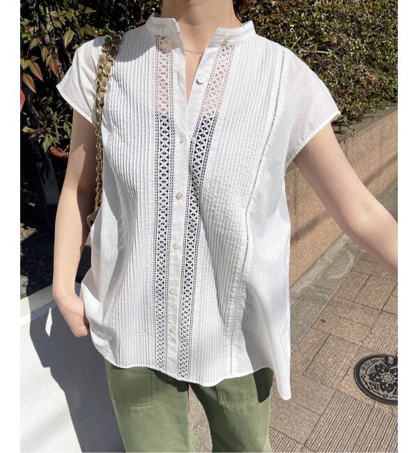Spick and Span「≪追加≫ケミカルレーススタンドカラーブラウス」|シャツ・ブラウス|
