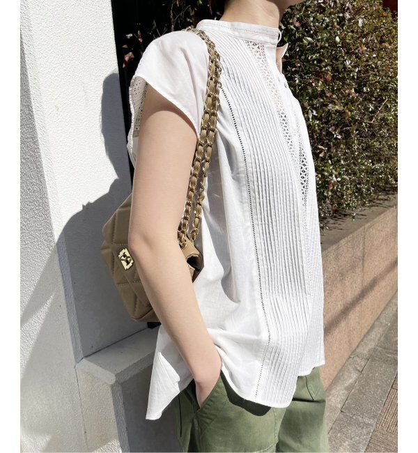 Spick and Span「≪追加≫ケミカルレーススタンドカラーブラウス」|シャツ・ブラウス|