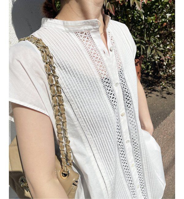 Spick and Span「≪追加≫ケミカルレーススタンドカラーブラウス」|シャツ・ブラウス|