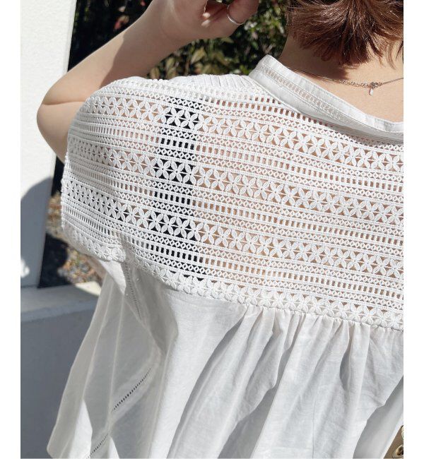 Spick and Span「≪追加≫ケミカルレーススタンドカラーブラウス」|シャツ・ブラウス|