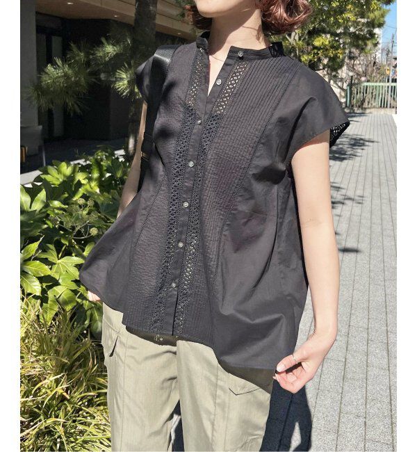 Spick and Span「≪追加≫ケミカルレーススタンドカラーブラウス」|シャツ・ブラウス|