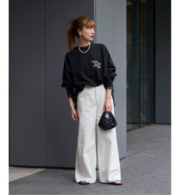 FRAMeWORK「≪WEB限定追加≫【haru&times;FRAMeWORK】ロゴロンT3」|Tシャツ・カットソー|