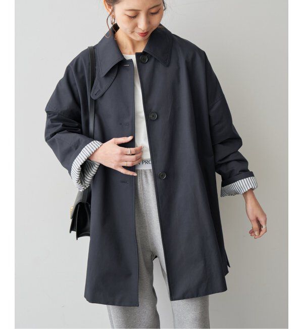Spick and Span「T/Cギャバジンステンカラーコート」|ステンカラーコート|ネイビー