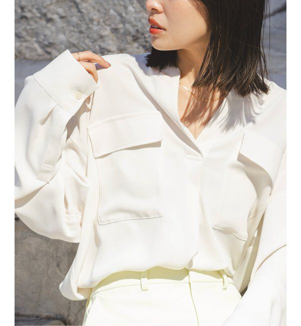 NOBLE「《追加》ワークディテールドレープシャツ 4」|シャツ・ブラウス|
