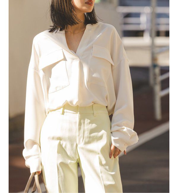 NOBLE「《追加》ワークディテールドレープシャツ 4」|シャツ・ブラウス|