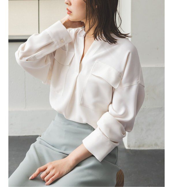 NOBLE「《追加》ワークディテールドレープシャツ 4」|シャツ・ブラウス|