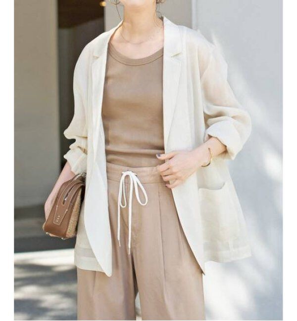 Spick and Span「ラミーミックスシアージャケット」|テーラードジャケット|ナチュラル