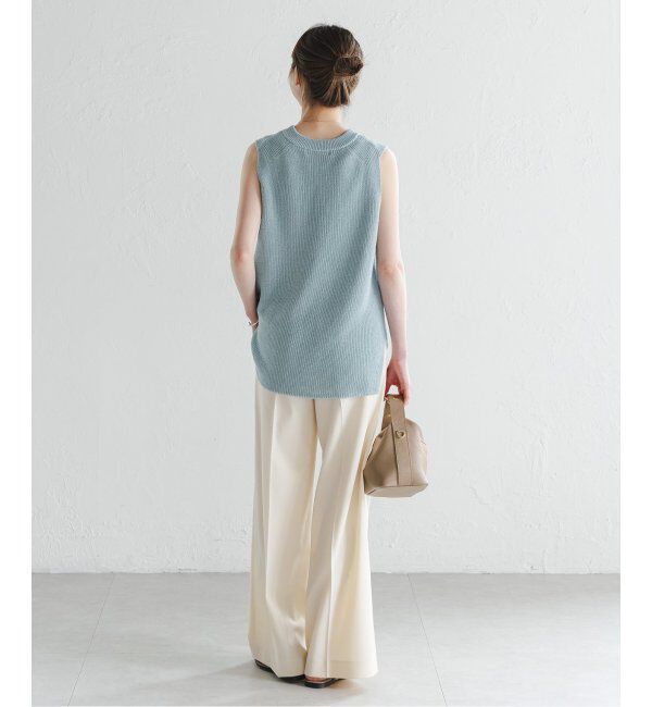 NOBLE「《追加》【洗える】エステルツイルストレッチスラックスパンツ7」|スラックス|