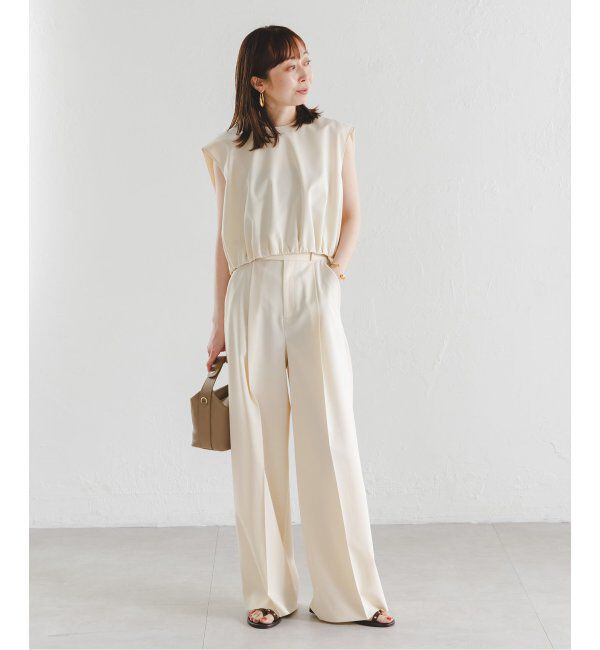 NOBLE「《追加》【洗える】エステルツイルストレッチスラックスパンツ7」|スラックス|