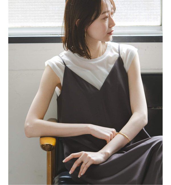 NOBLE「《追加2》シアースキニーノースリーブトップス」|Tシャツ・カットソー|