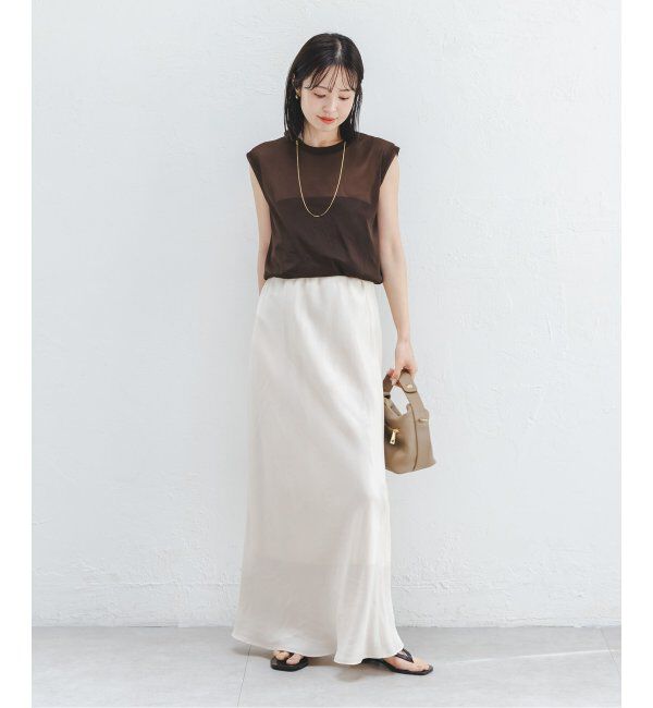 NOBLE「《追加2》シアースキニーノースリーブトップス」|Tシャツ・カットソー|