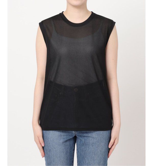 NOBLE「《追加2》シアースキニーノースリーブトップス」|Tシャツ・カットソー|