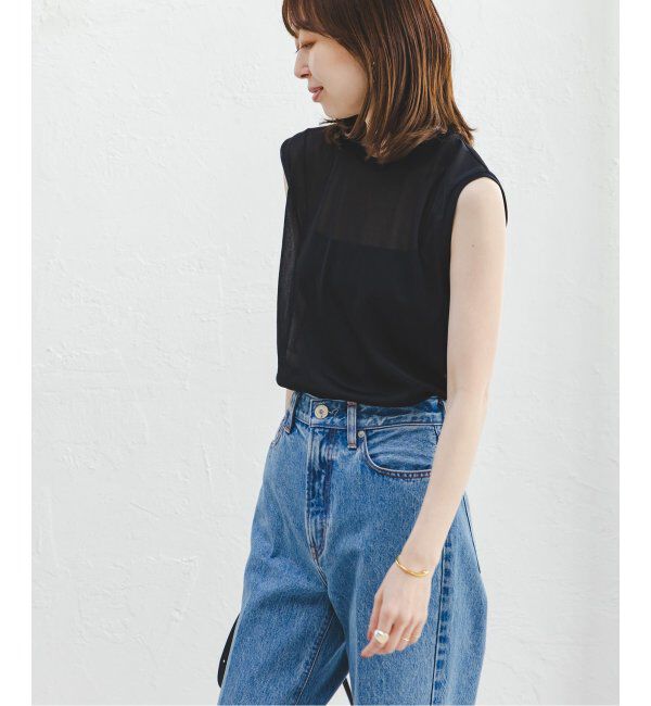 NOBLE「《追加2》シアースキニーノースリーブトップス」|Tシャツ・カットソー|