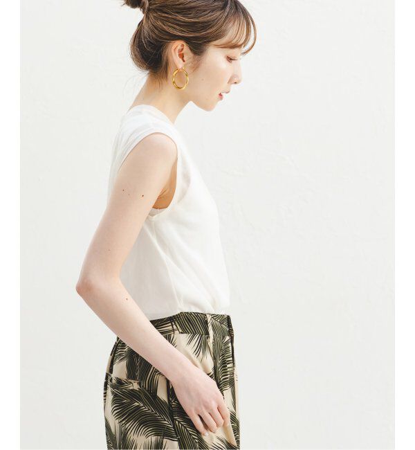 NOBLE「《追加2》シアースキニーノースリーブトップス」|Tシャツ・カットソー|