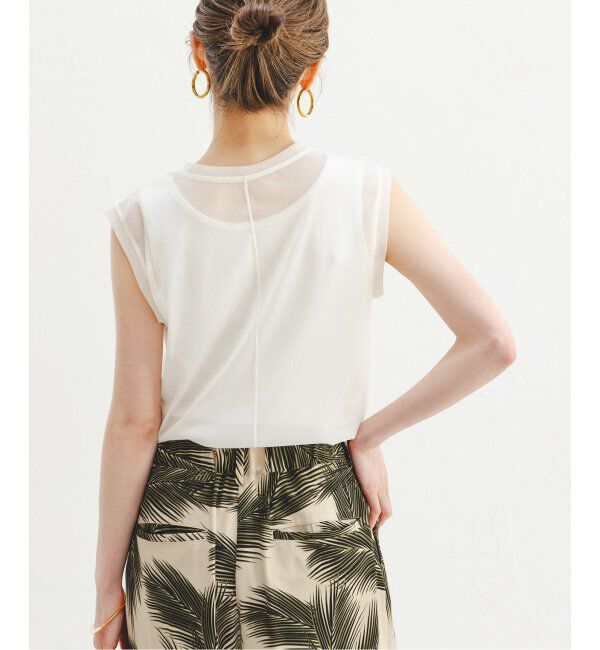 NOBLE「《追加2》シアースキニーノースリーブトップス」|Tシャツ・カットソー|