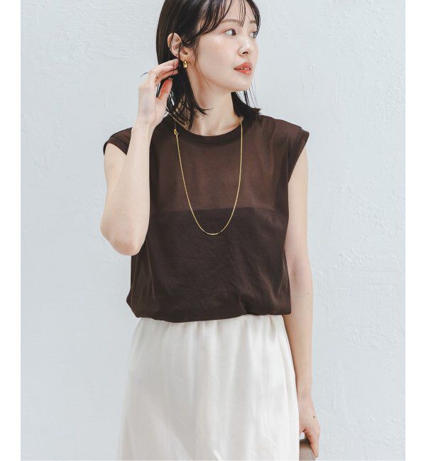 NOBLE「《追加2》シアースキニーノースリーブトップス」|Tシャツ・カットソー|