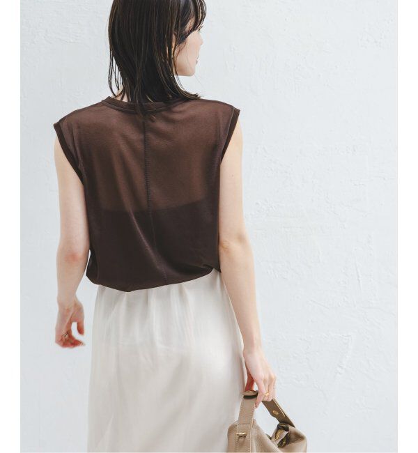 NOBLE「《追加2》シアースキニーノースリーブトップス」|Tシャツ・カットソー|