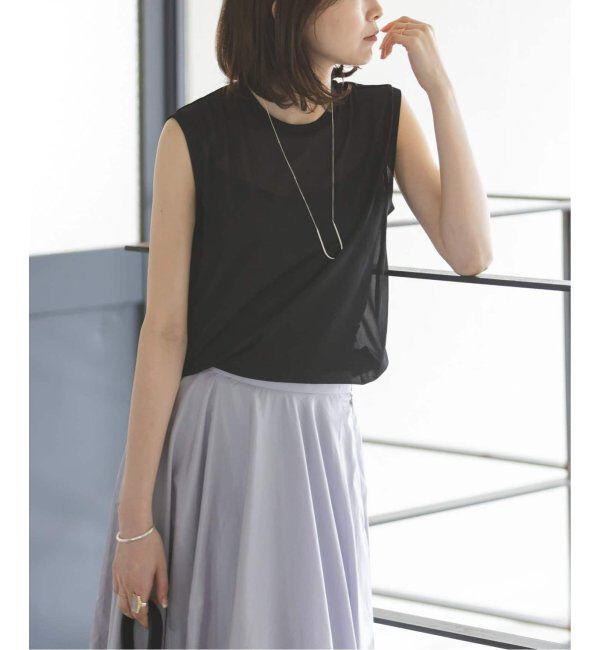 NOBLE「《追加2》シアースキニーノースリーブトップス」|Tシャツ・カットソー|