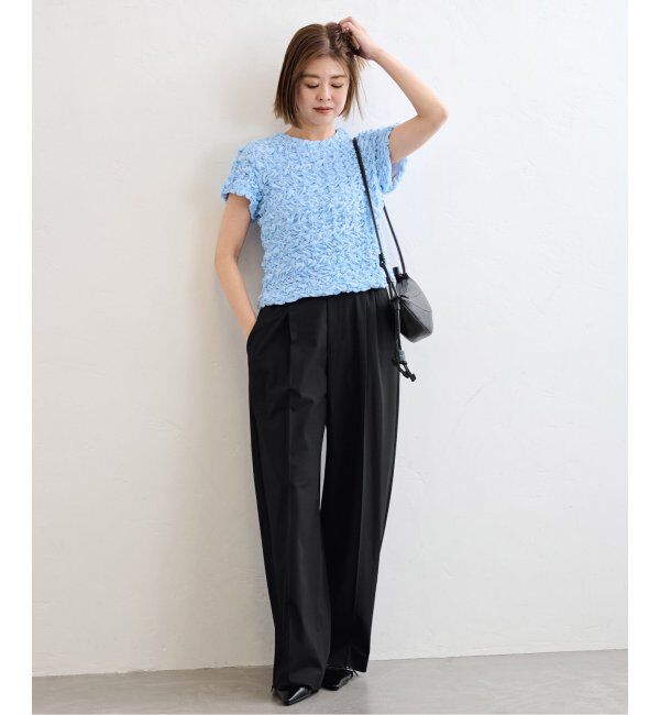 U by SPICK&SPAN「《追加》2WAYトロタックイージーワイド」|スラックス|